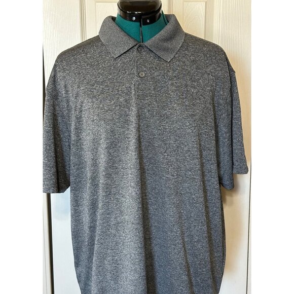 Men's HAGGAR Clothing Co. Dark Gray Polo Golf Shirt 100% Polyester Size Large - Picture 13 of 16